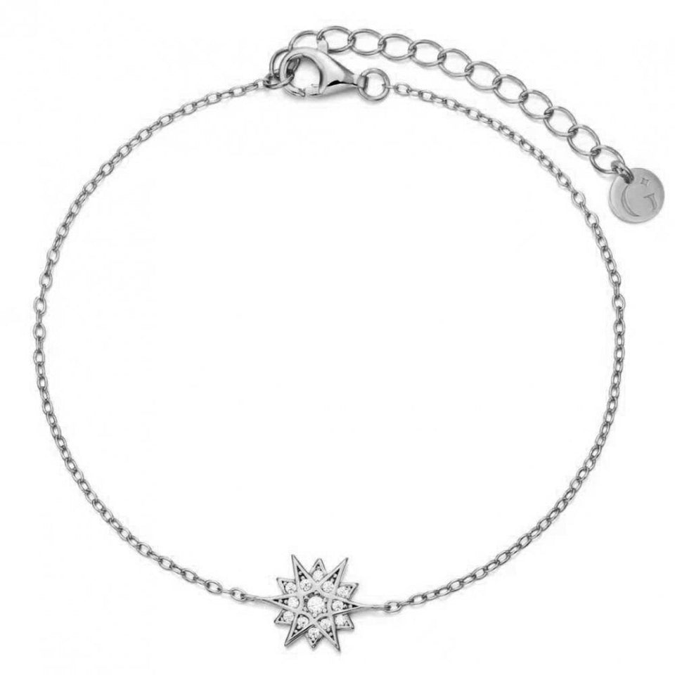 Francis & Gaye Ladies Silver Stone Set Celestial Star Bracelet