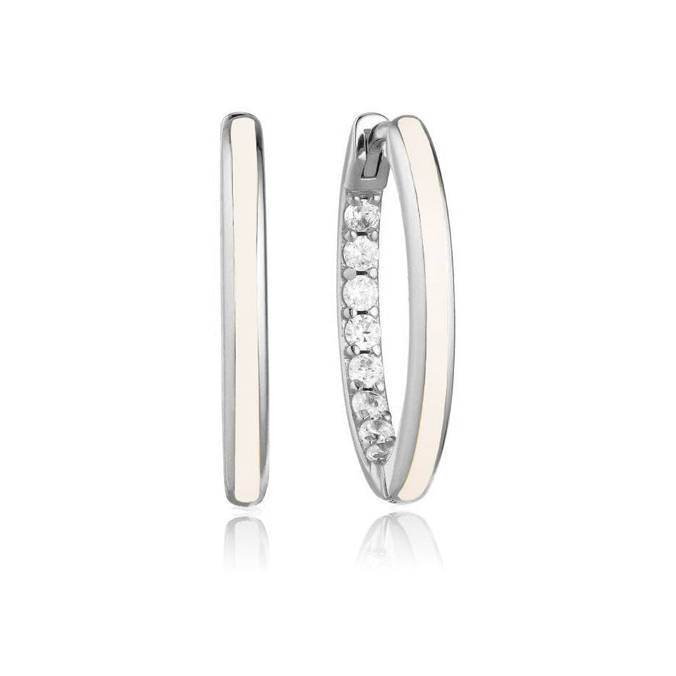 Francis & Gaye Ladies Small Nude Enamel Hoop Earrings