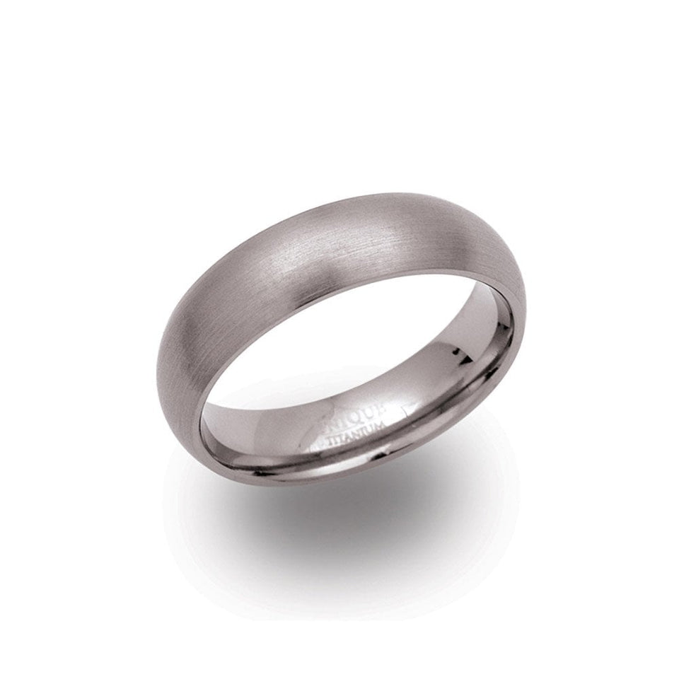 Francis & Gaye Men's Brushed Titanium Curved Band Ring