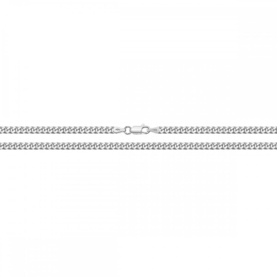 Francis & Gaye Men's Silver Closed 3mm Curb Chain