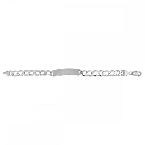Francis & Gaye Men's Silver Flat Open Curb ID Bracelet