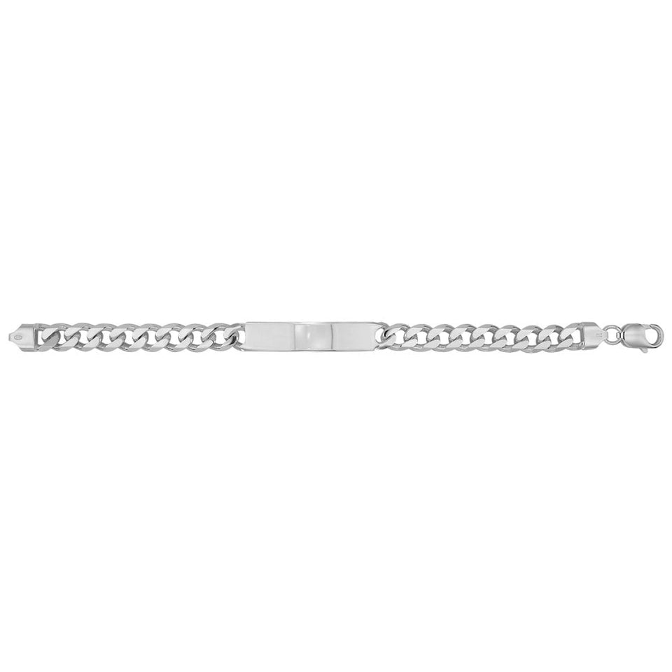 Francis & Gaye Men's Silver ID Curb Chain Bracelet