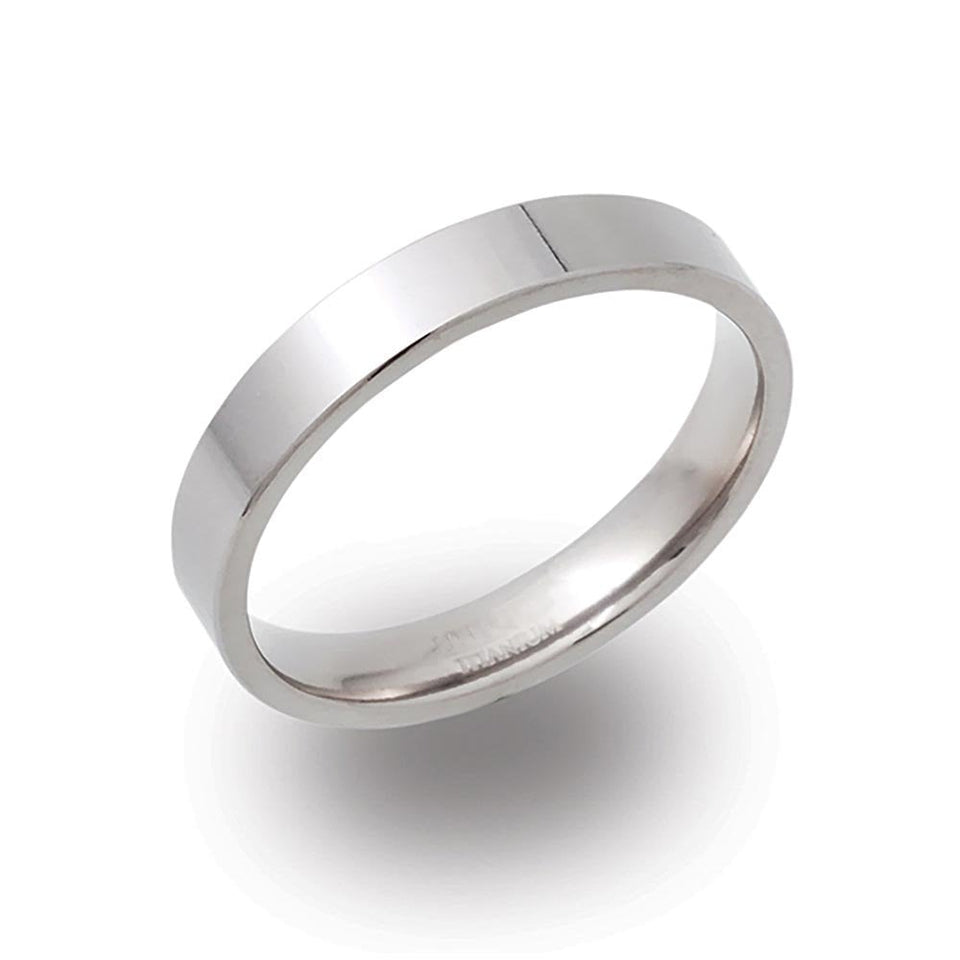 Francis & Gaye Men's Titanium 4mm Plain Band Ring