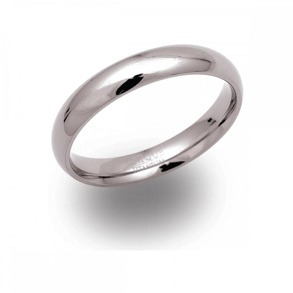 Francis & Gaye Men's Titanium 4mm Silver Band Ring