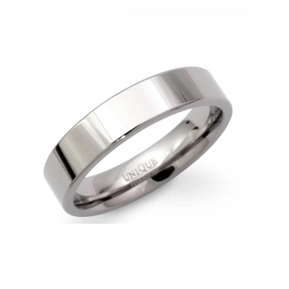 Francis & Gaye Men's Titanium 5mm Flat Court Ring