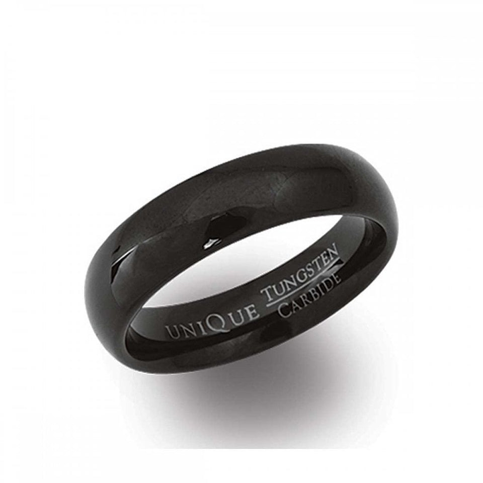 Francis & Gaye Men's Tungsten Carbide Black IP Plated 6mm Ring