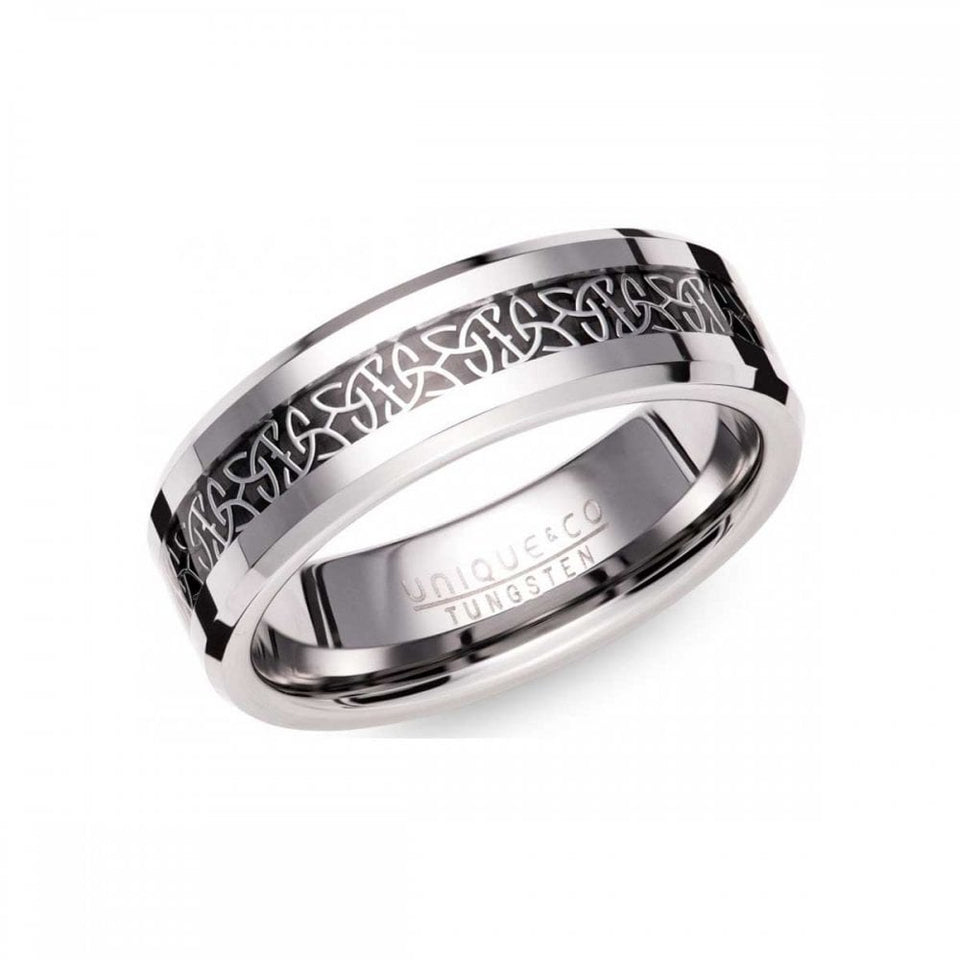 Francis & Gaye Men's Tungsten Carbide Black IP Plated 7mm Ring