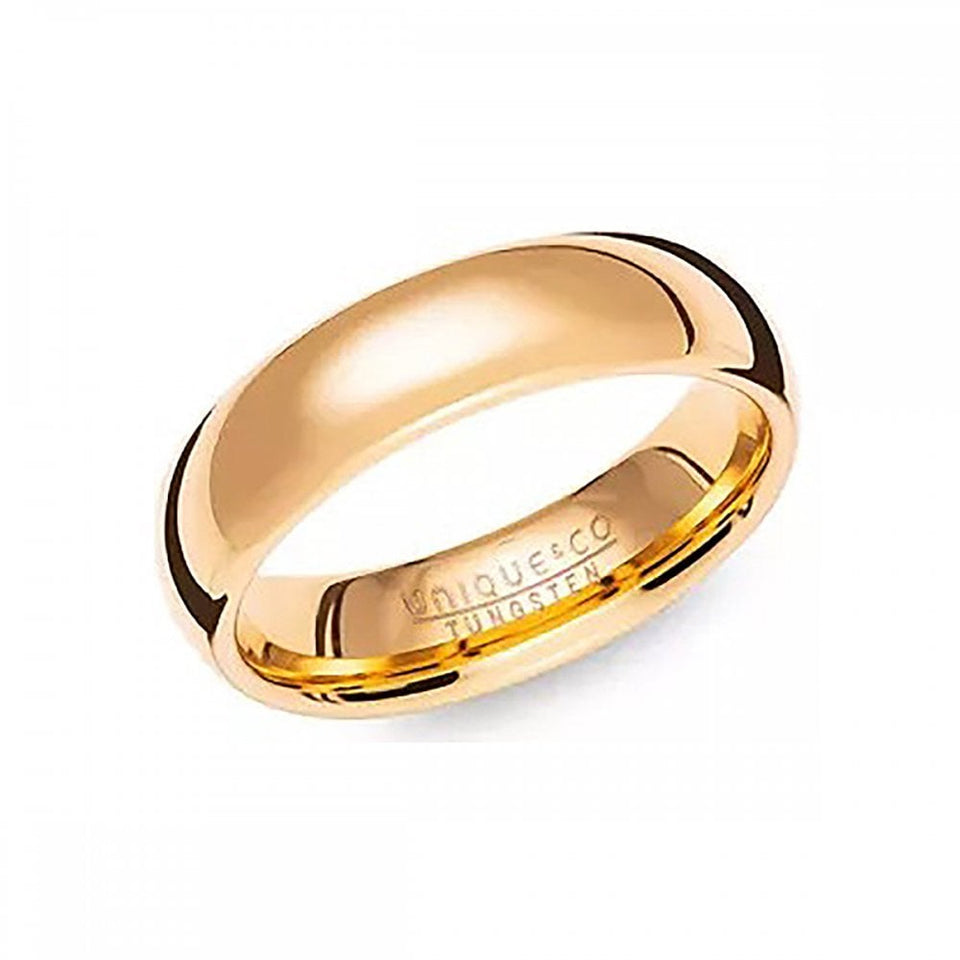 Francis & Gaye Men's Tungsten Yellow Gold IP Plated 6mm Ring