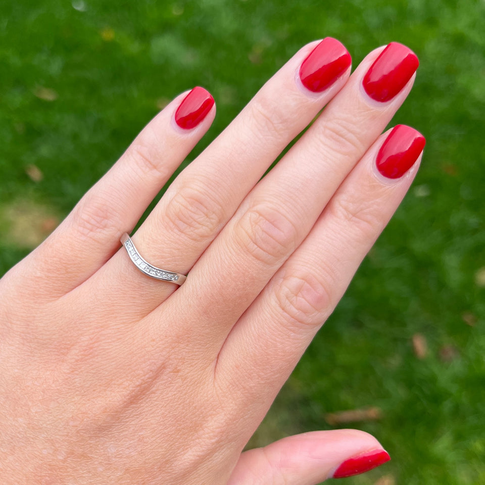 Francis & Gaye Platinum 0.25ct Shaped Half Eternity Ring