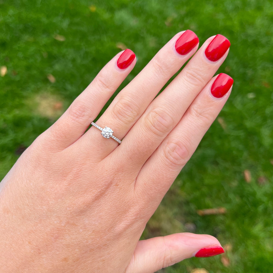 Francis & Gaye Platinum 0.53ct Laboratory Created Diamond Stone Set Shoulders Ring