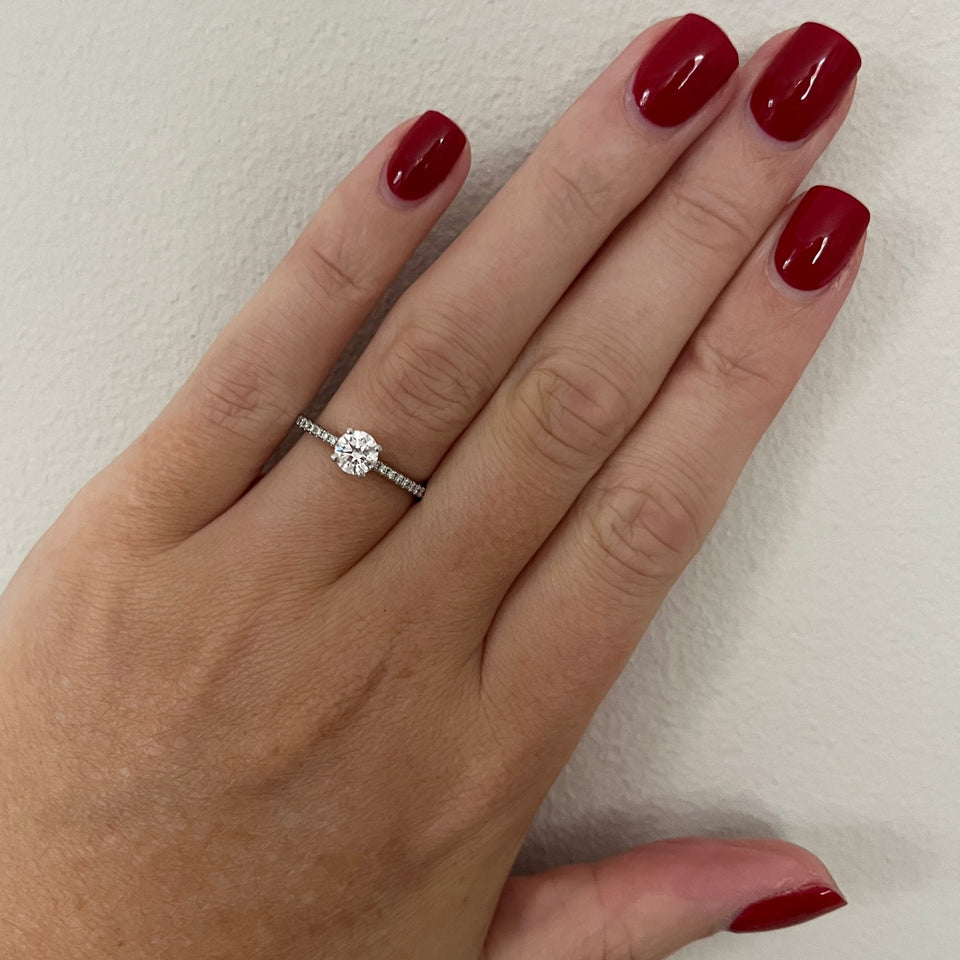 Francis & Gaye Platinum 0.53ct Laboratory Created Diamond Stone Set Shoulders Ring