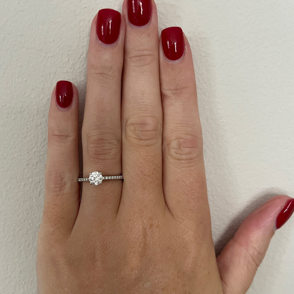 Francis & Gaye Platinum 0.53ct Laboratory Created Diamond Stone Set Shoulders Ring