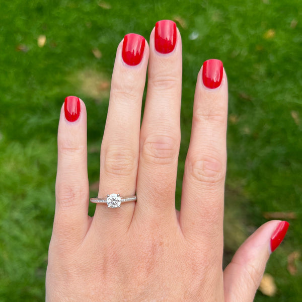 Francis & Gaye Platinum 0.70ct Diamond Solitaire Diamond Shoulders Ring