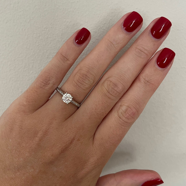 Francis & Gaye Platinum 0.70ct Diamond Solitaire Diamond Shoulders Ring