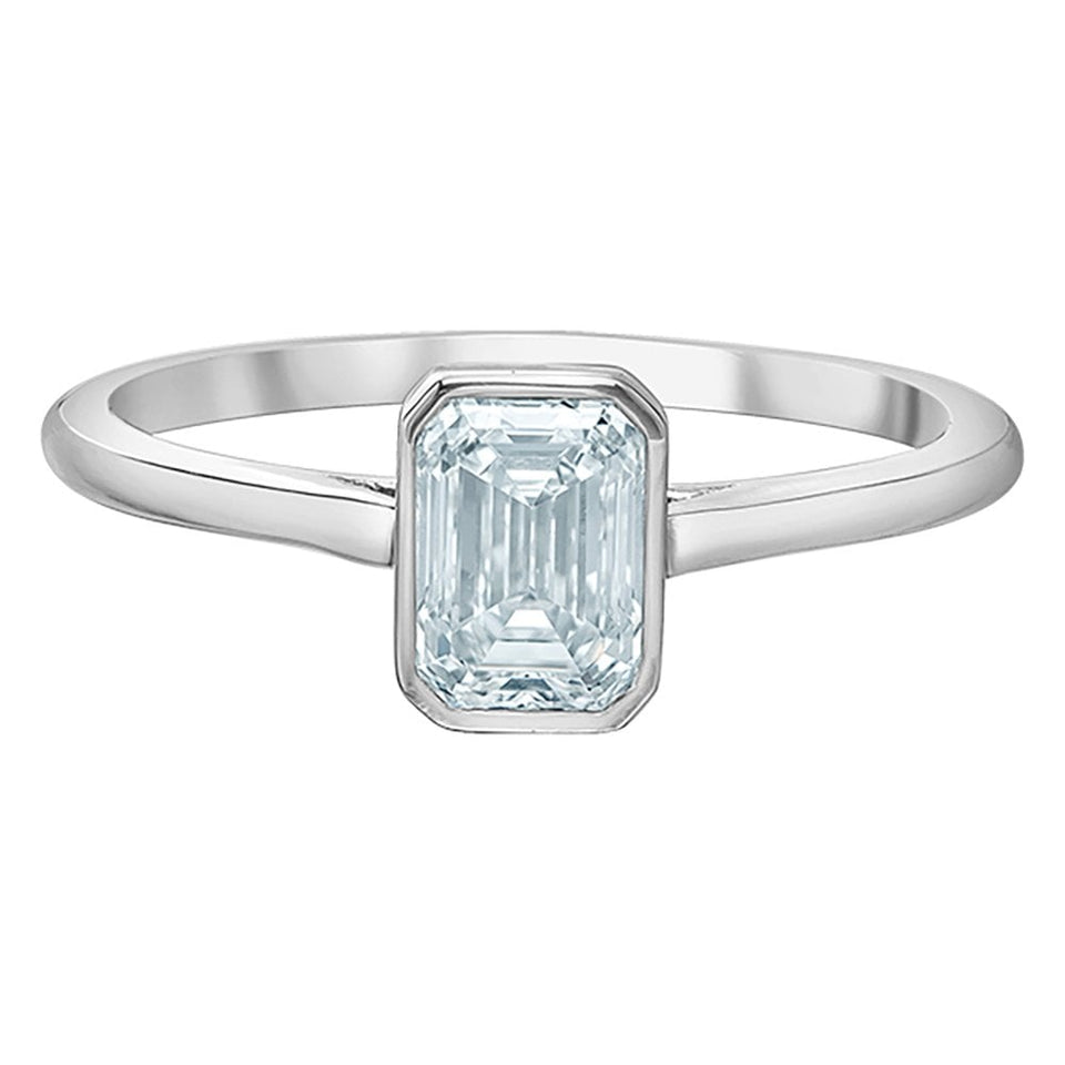 Francis & Gaye Platinum 1.50ct Emerald Cut Laboratory Created Diamond Solitaire Ring