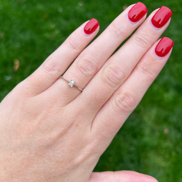 Francis & Gaye Platinum Baguette Cut Diamond Solitaire Ring