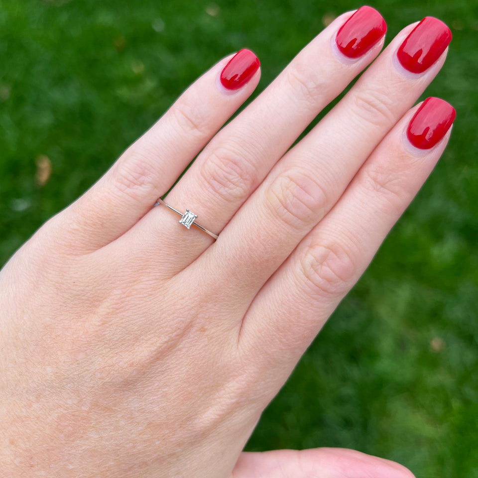 Francis & Gaye Platinum Baguette Cut Diamond Solitaire Ring
