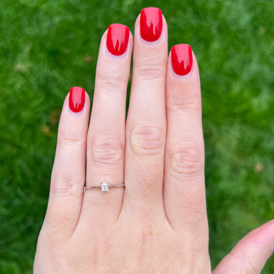 Francis & Gaye Platinum Baguette Cut Diamond Solitaire Ring