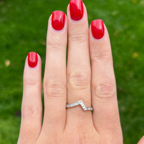 Francis & Gaye Platinum Diamond Set Abstract Shaped Ring