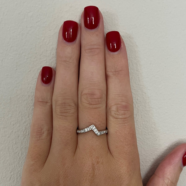 Francis & Gaye Platinum Diamond Set Abstract Shaped Ring