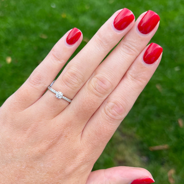 Francis & Gaye Platinum Diamond Set Shoulders Ring