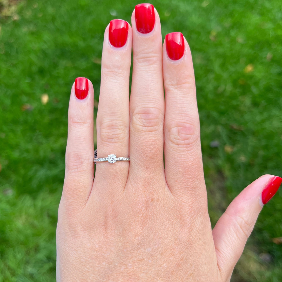 Francis & Gaye Platinum Diamond Set Shoulders Ring