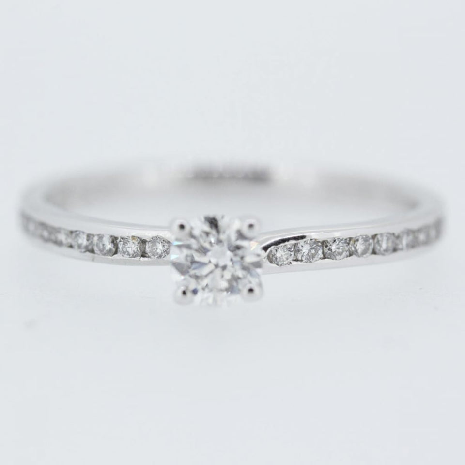 Francis & Gaye Platinum Four Claw Diamond Shoulders 0.41ct Ring