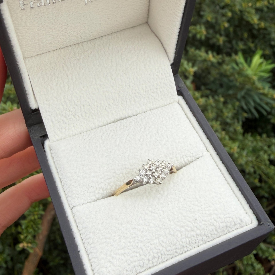 Francis & Gaye PRE-LOVED 9ct Yellow Gold Diamond Cluster Ring
