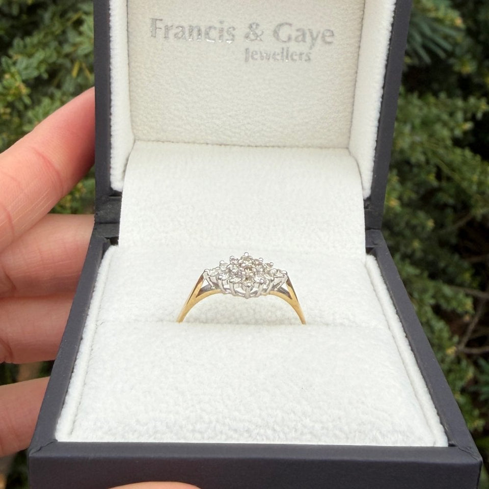 Francis & Gaye PRE-LOVED 9ct Yellow Gold Diamond Cluster Ring