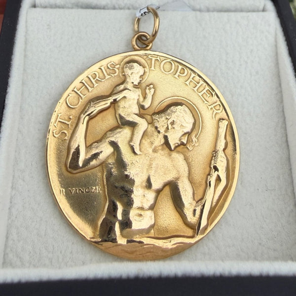 Francis & Gaye PRE-LOVED 9ct Yellow Gold St Christopher Pendant