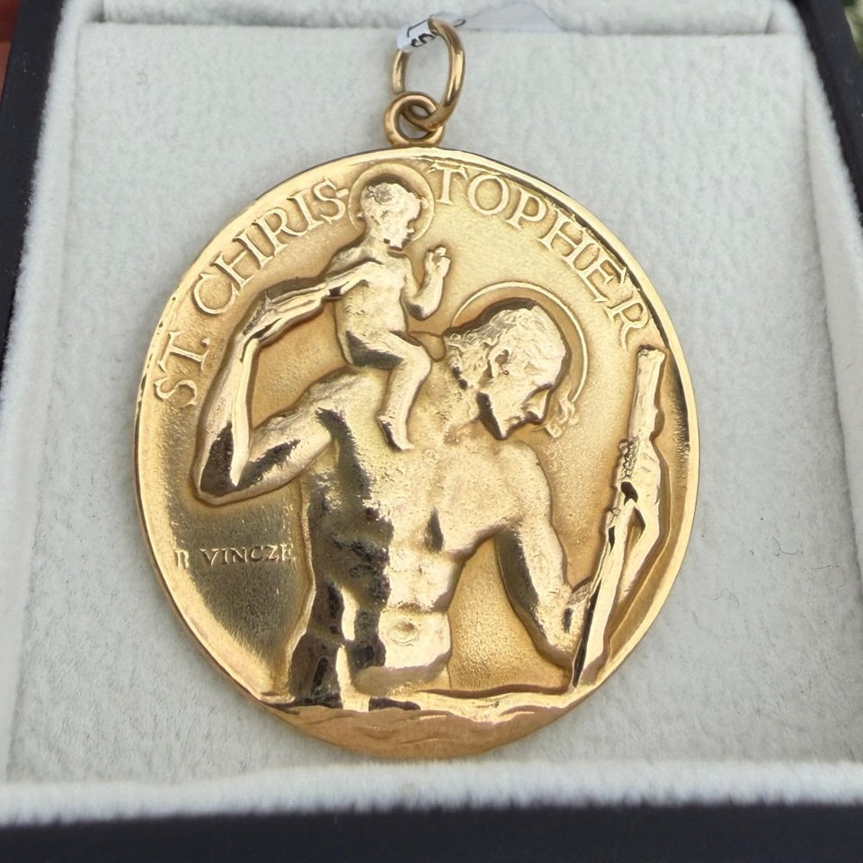 Francis & Gaye PRE-LOVED 9ct Yellow Gold St Christopher Pendant