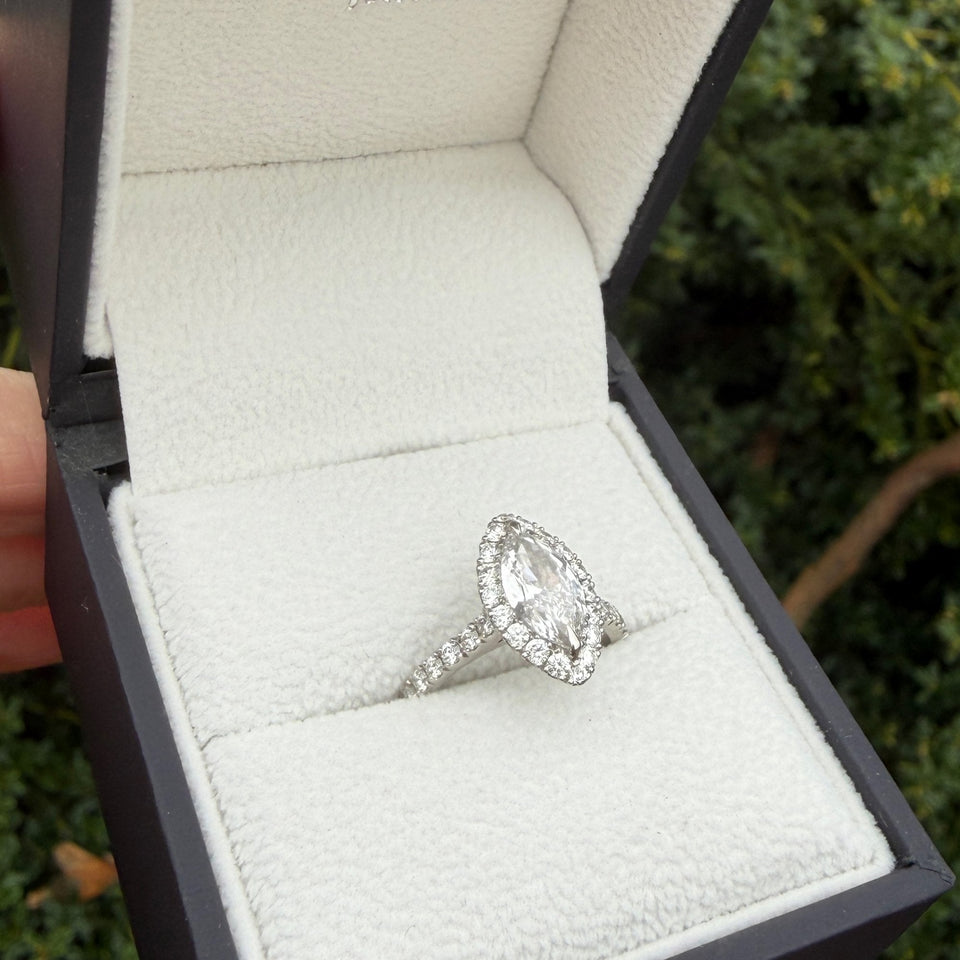 Francis & Gaye PRE-LOVED Platinum Marquise Diamond Cluster Ring