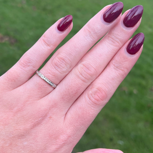 Francis & Gaye Rhodium Plated Silver Channel Set Ring