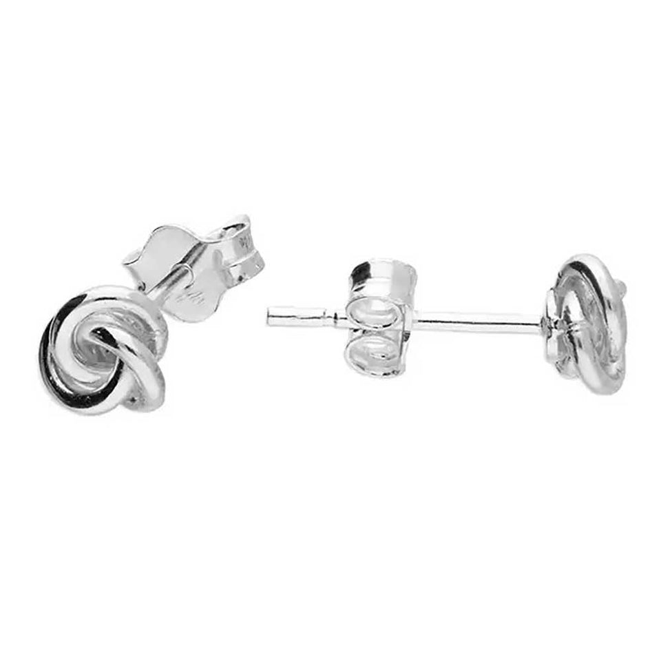 Francis & Gaye Silver 5mm Small Knot Stud Earrings
