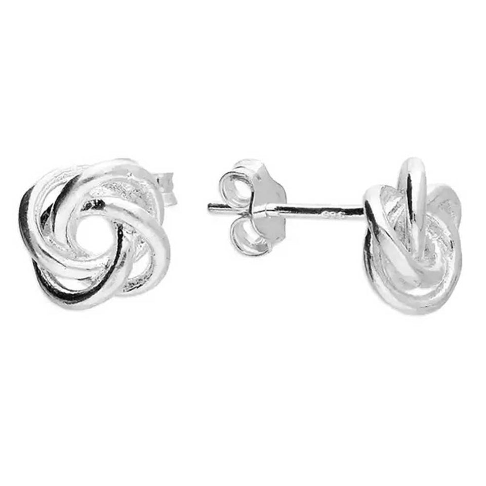 Francis & Gaye Silver 8mm Large Knot Stud Earrings