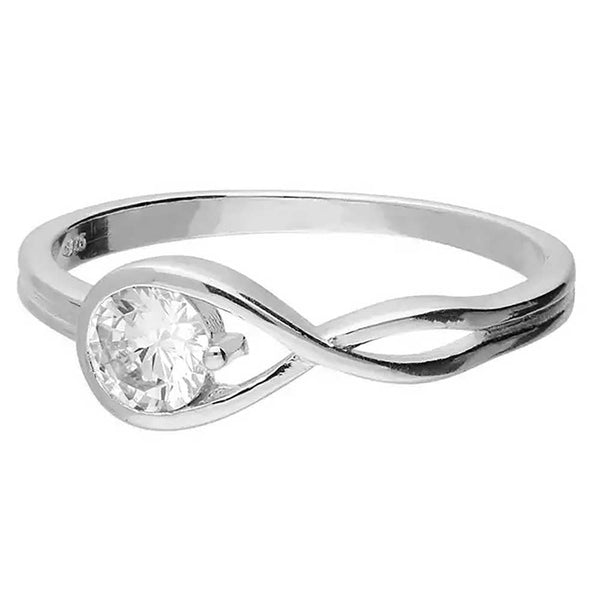 Francis & Gaye Silver Abstract Infinity Stone Set Ring