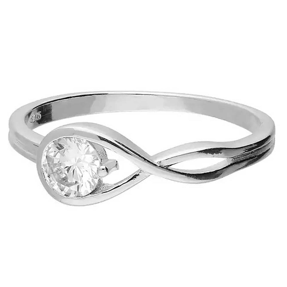Francis & Gaye Silver Abstract Infinity Stone Set Ring