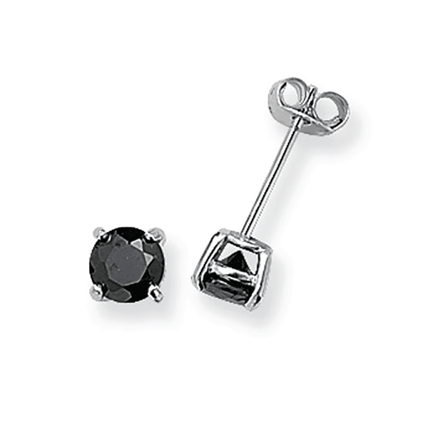 Francis & Gaye Silver Black Stone Earrings
