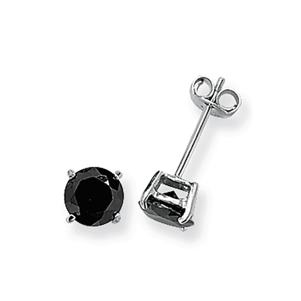 Francis & Gaye Silver Black Stone Earrings