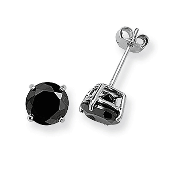 Francis & Gaye Silver Black Stone Earrings