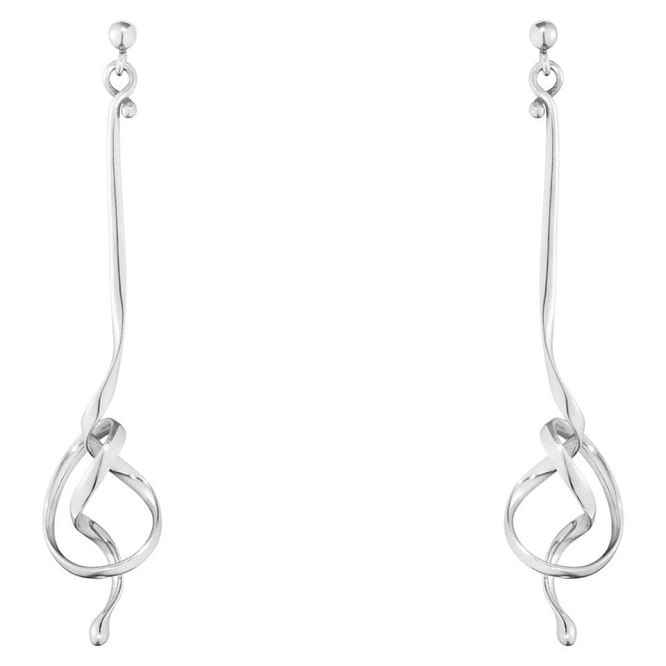 Georg Jensen Silver Forget Me Knot Earring Drops