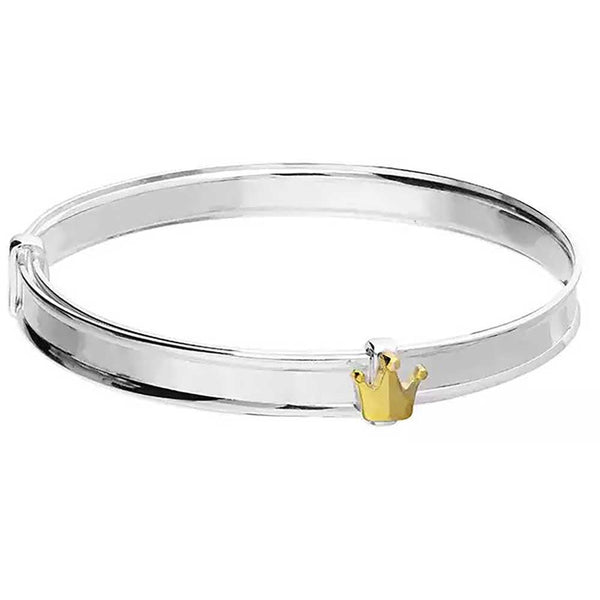 Francis & Gaye Silver & Gold Plated Crown Children's Expander Bangle