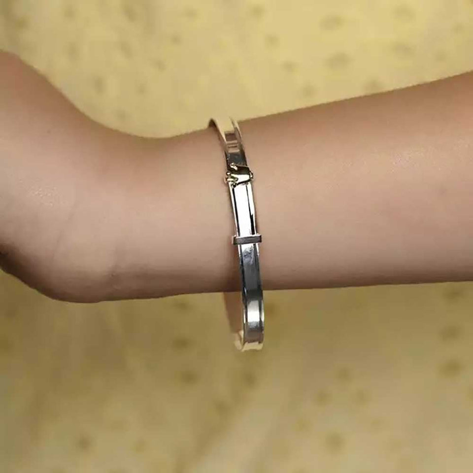 Francis & Gaye Silver & Gold Plated Crown Children's Expander Bangle
