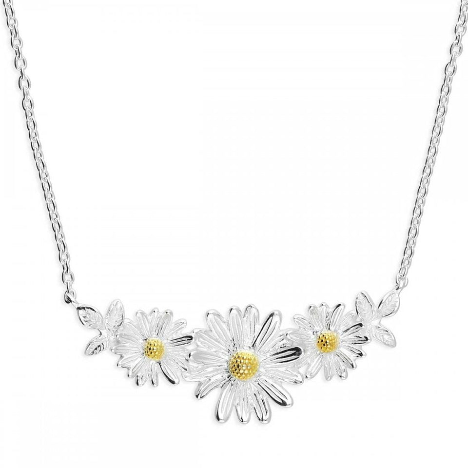Francis & Gaye Silver & Gold Plated Triple Daisy Chain Necklace