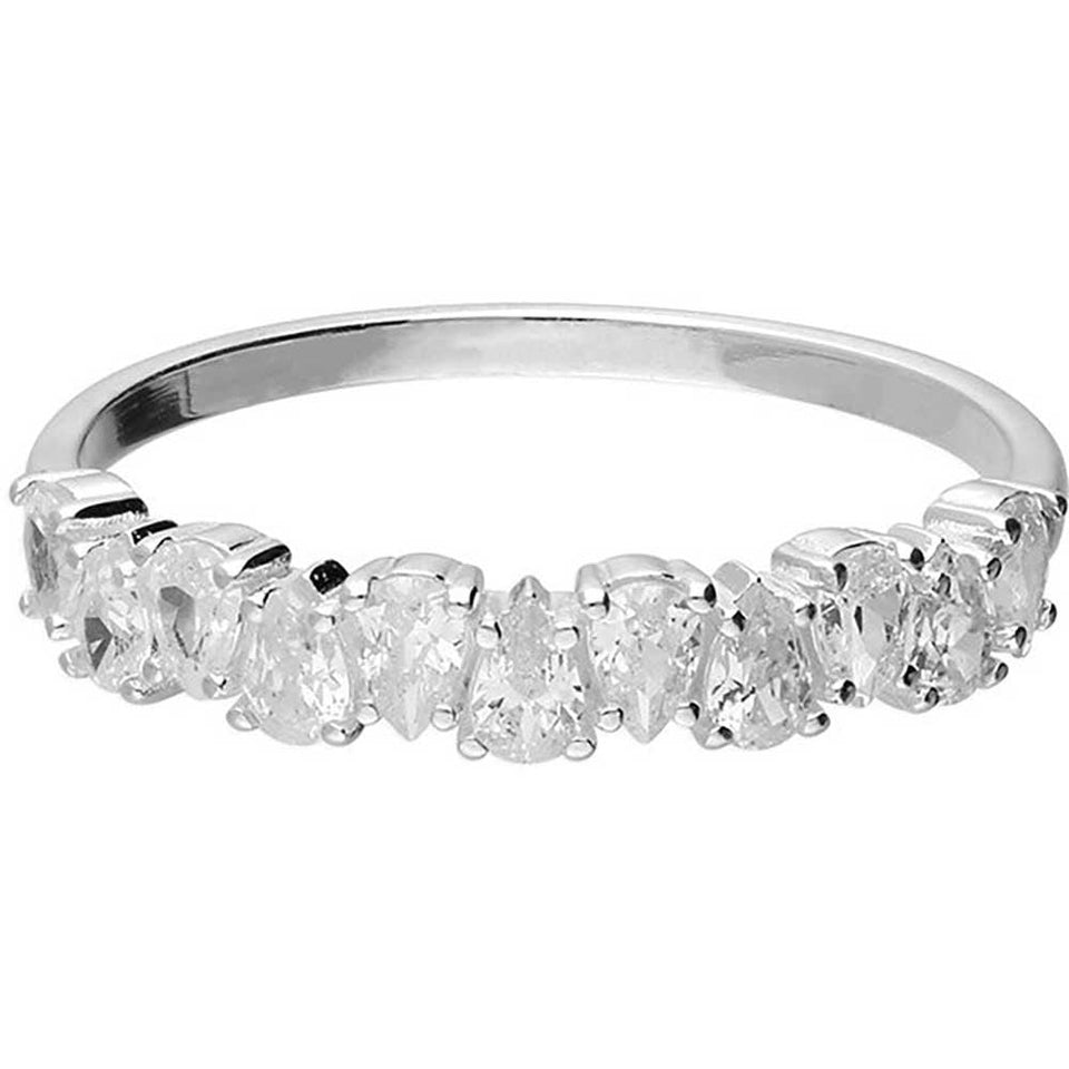Francis & Gaye Silver Half Pear Stone Set Ring