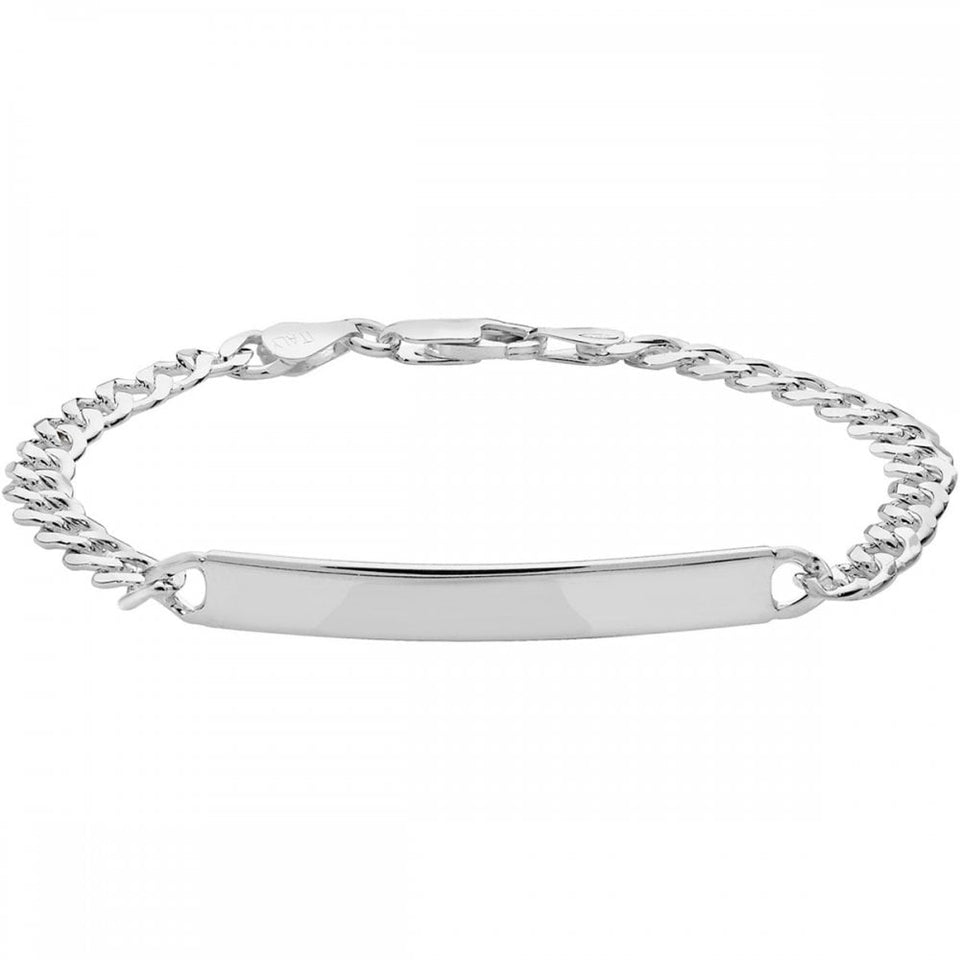 Francis & Gaye Silver Men's Curb ID Bracelet