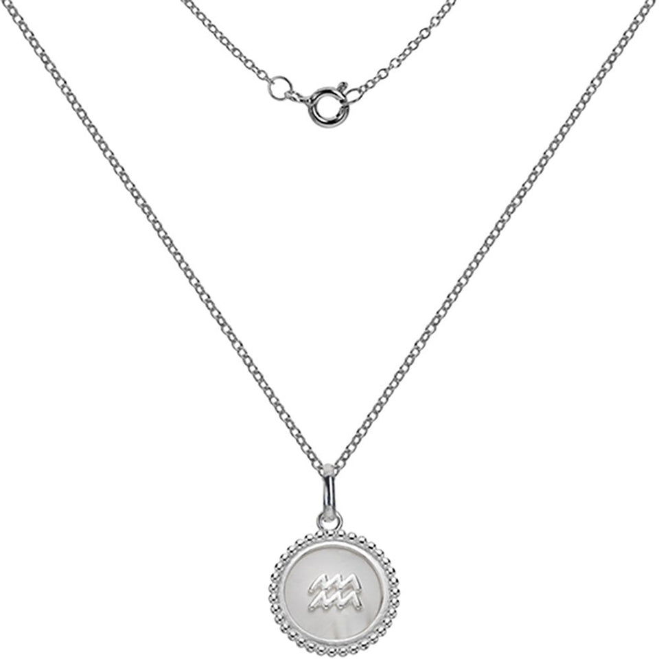 Francis & Gaye Silver Mother of Pearl Aquarius Necklace