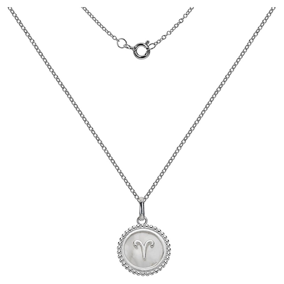 Francis & Gaye Silver Mother of Pearl Aries Necklace