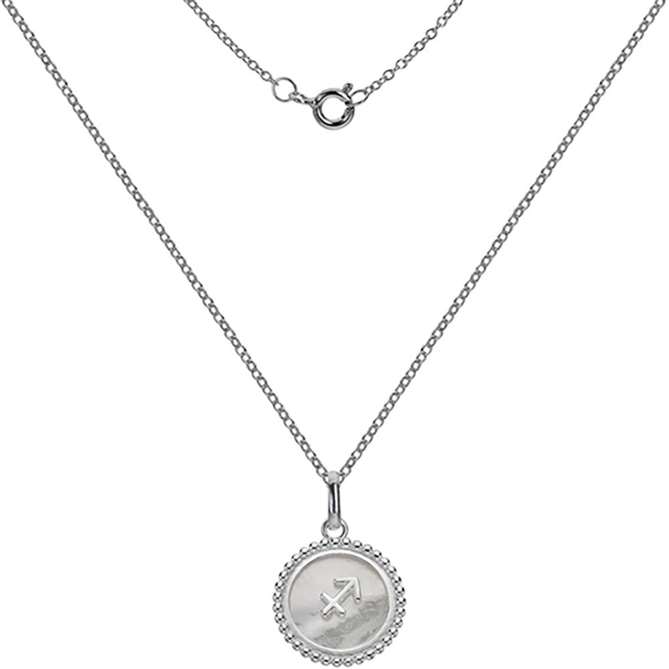 Francis & Gaye Silver Mother of Pearl Sagittarius Necklace