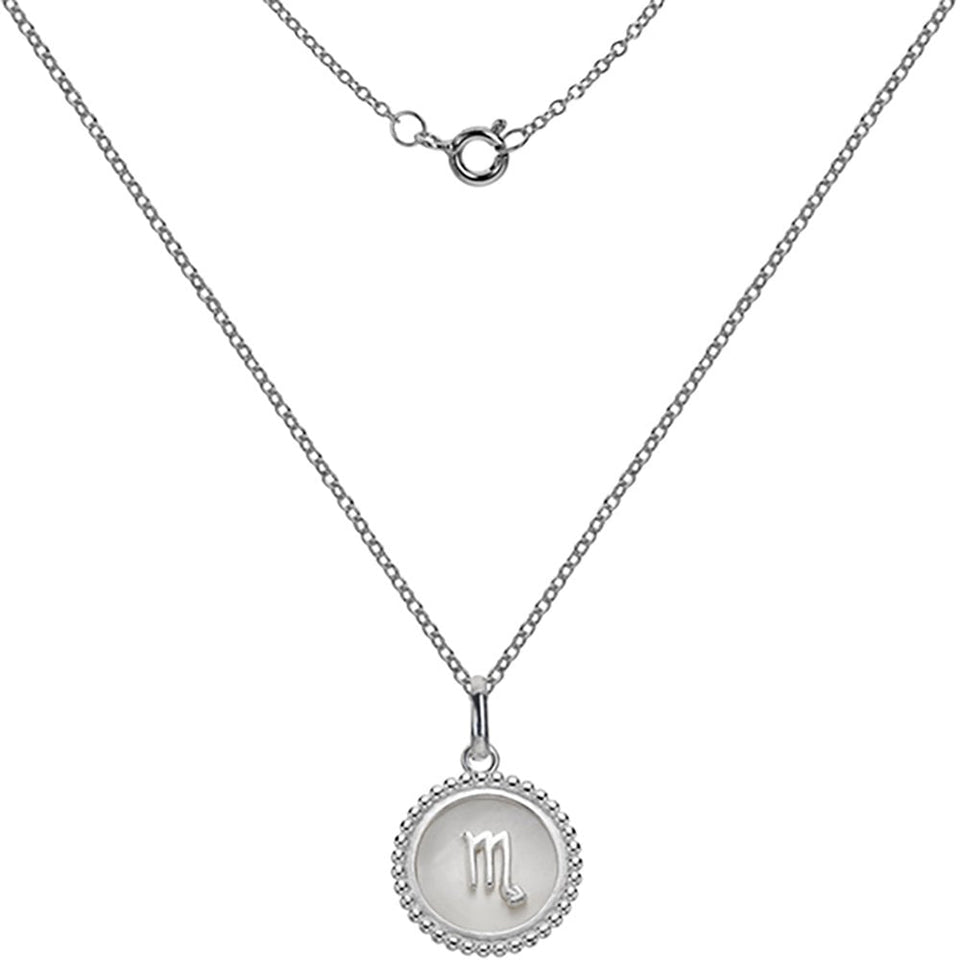 Francis & Gaye Silver Mother of Pearl Scorpio Necklace
